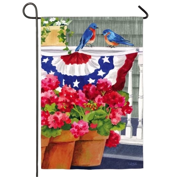 Patriotic Garden Flag 2 Wood Wall Plaques 4th July Decor 3 Piece USA Bundle NEW - Picture 6 of 10